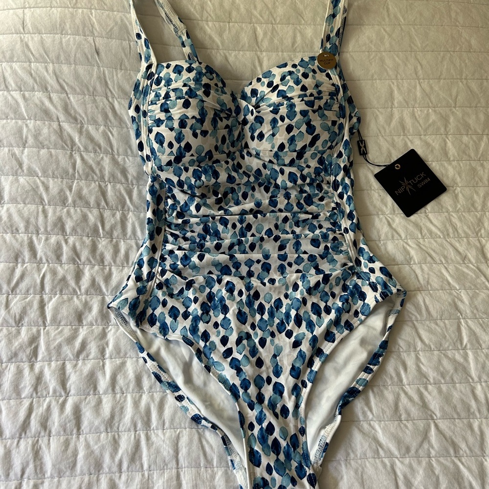 Nip Tuck Swim One Piece Suit NG2976PPB Blue Size 4 New